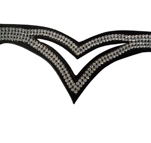 Frontal en cuir pour bride anglaise, rembourré et doux, avec surpiqûres décoratives, pour l'équitation et la course, et accessoires - Product Image 2