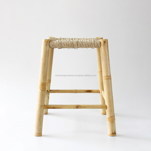 Taburete de Bambú con Asiento de Mimbre, Muebles de Bambú al por Mayor - Product Image 4