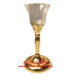 Portavelas votivo y T de vidrio chapado en oro de lujo de alta calidad para decoraciones de bodas y Navidad - Product Image 3