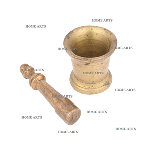 Hot Selling Latest Design Brass Spice <b>Herb</b> <b>Grinder</b> Mortar Pestle Round Shape Brass Mortar With Long Pestle - Product Image 3