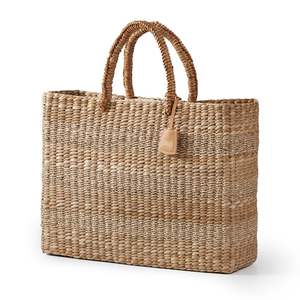 Panier à provisions en jonc de mer tissé naturel de haute qualité sac fourre-tout de plage à la mode avec deux poignées pour l'été-fabriqué au Vietnam - Product Image 6