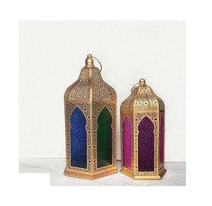 Lanterne en verre faite à la main en métal/maroc, couleurs personnalisées, pour festivals, lampes, nouvelle collection, 1 pièce - Product Image 1