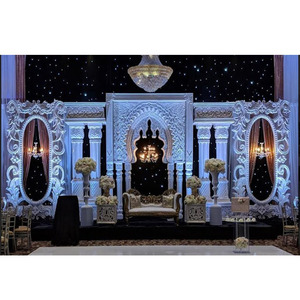 Décor de réception de mariage avec thème occidental, décoration élégante de scène de réception de mariage, romaines élégantes, en stock - Product Image 1
