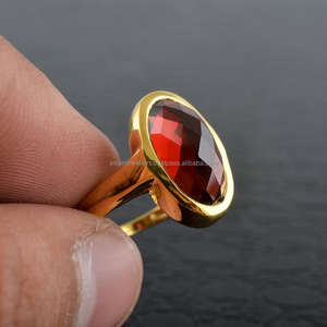 แหวนพลอยโกเมนควอตซ์ใน925เงินสเตอร์ลิงทำด้วยมือสวยงามเครื่องประดับแฟชั่นที่ไม่ซ้ำกัน - Product Image 2