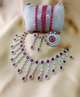 Ensemble de bijoux fantaisie tendance, collier, boucles d'oreilles, bracelets, bague, pour femmes élégantes, shopping de bijoux, création M en Inde