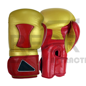 Guantes de boxeo de cuero PU para entrenamiento, a la moda, para artes marciales, negro y rojo, OEM Logo, Material de Color tailandés, para adultos y personas - Product Image 5