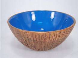 Bols de service en bois bol à salade ondulé avec bol imprimé en émail pour taille personnalisée prix bon marché et utilisation manuelle - Product Image 6