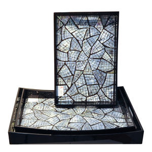 Plateau de service en bois, mère en mosaïque de perles, bon marché, vente en gros - Product Image 3