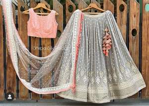 Ropa DE BODA Georgette Lehenga Choli de alta calidad para mujer con Dupatta a juego disponible a precios al por mayor desde India - Product Image 5