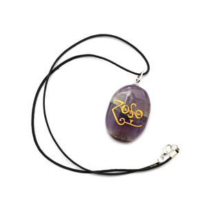 Pendentif améthyste naturelle, pendentif pour reiki Zoso - Product Image 1