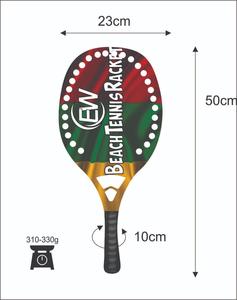 Raquetas de Tenis Playa con Cara de Fibra de Carbono de 20mm, Empuñadura de Fibra de Carbono y Vidrio, Peso 310-330g, Longitud 50cm - Product Image 4