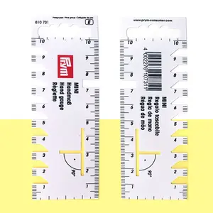 Prym 610731缝纫量具迷你尺子手规10厘米白色绗缝切刀尺