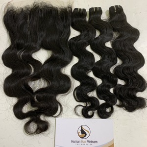 3 faisceaux De Cheveux De Vague de Corps Avec Le bandeau De cheveux Humains, vague de Corps de cheveux humains faisceaux avec fermeture Vierge De Cheveux Humains Armure - Product Image 4