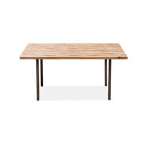 โต๊ะอาหาร Ndoro ไม้เนื้อแข็ง ขาโลหะ ผิวสัมผัสธรรมชาติ ดีไซน์ทันสมัย สำหรับห้องรับประทานอาหาร บ้าน โรงแรม เฟอร์นิเจอร์ - Product Image 2