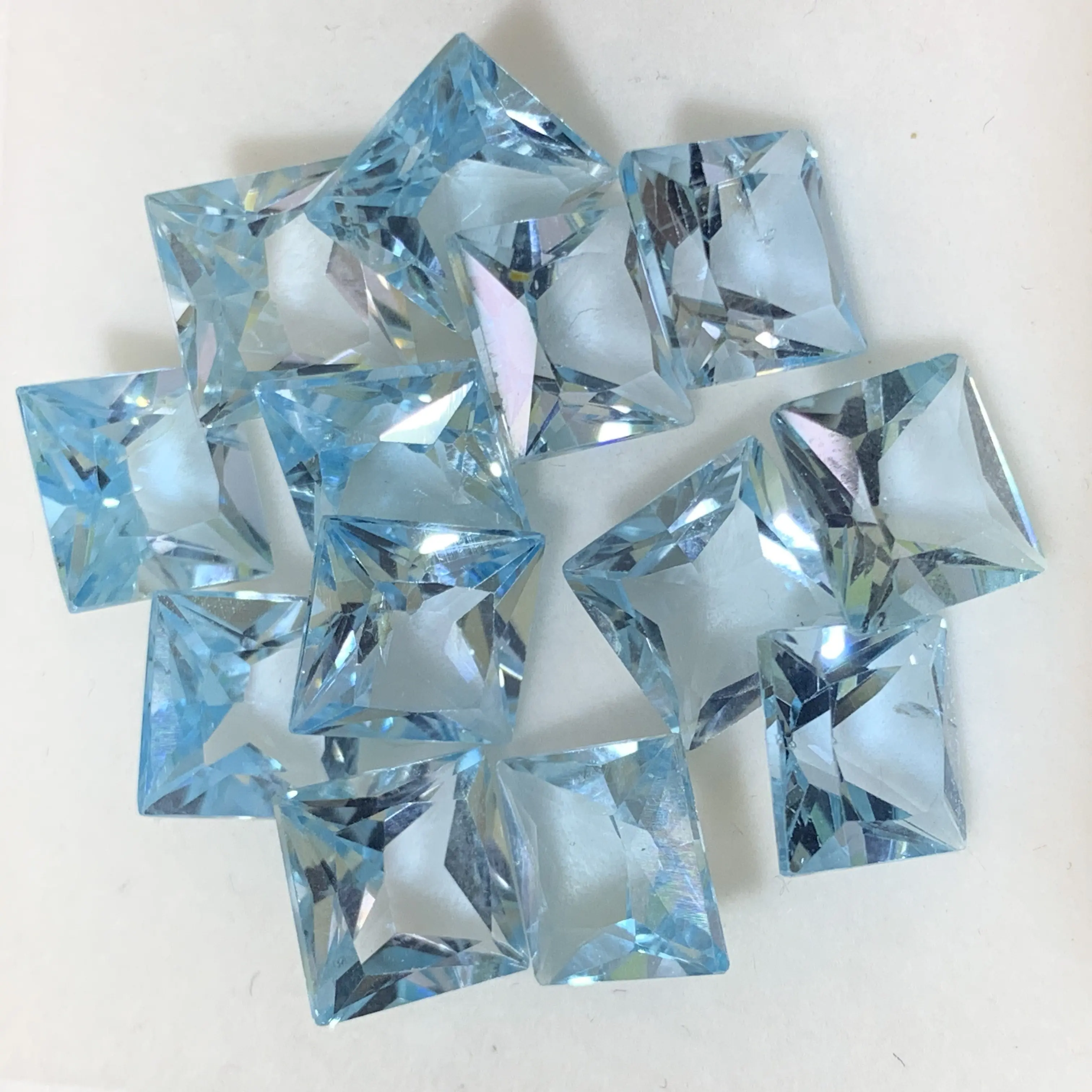 Square Cut Topaz Natural Loose Gemstone Swiss Blue Topaz Faceted Gemstones Top Quality Swiss Blue Topaz Gemstone