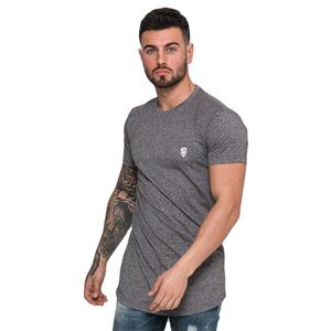 T-shirt homme couleur gris anthracite coupe ajustée dans l'ourlet courbe T-shirt 100% coton uni de haute qualité chemises personnalisées pour hommes - Product Image 1