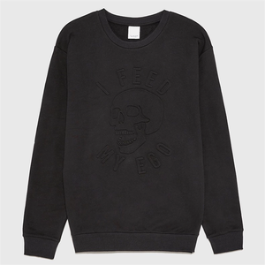 เสื้อกันหนาวผ้าฝ้ายแท้ลายนูน,เสื้อกันหนาว Crewneck 3D พร้อมลายปัก - Product Image 2