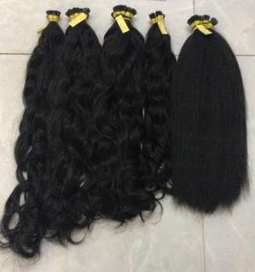 Extensions de cheveux humains vierges Remy cambodgiens, alignées sur les cuticules, lisses et ondulées, double trame, pointes en I, vente en gros - Product Image 3