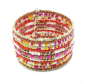 Brazalete con apertura Vintage bohemio para mujer, pulsera de cuentas de semilla hecha a mano, accesorios de moda de la India - Product Image 3