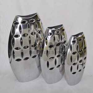 แจกันดอกไม้ทำจากสเตนเลสสตีลลายค้อนแจกันดอกไม้สำหรับตกแต่งห้องนั่งเล่นทันสมัย - Product Image 3