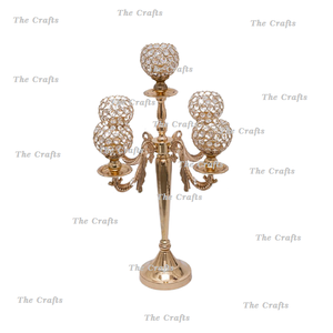 Candelabros de metal y cristal, candelabros de tamaño y forma personalizados para accesorios de decoración de hogar y boda - Product Image 3