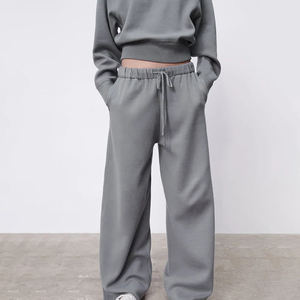 Chándal con logotipo personalizado para mujer, pantalones de chándal de algodón, ropa de calle, sudadera con cremallera y conjunto de Jogger Unisex - Product Image 5