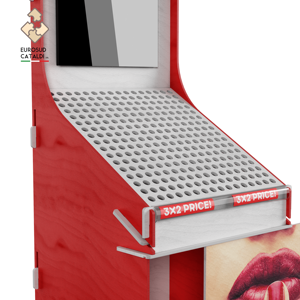Espositore in legno di qualità produzione EUROSUD CATALDI Made in Italy in betulla altezza 193 cm per negozi di bellezza. - Product Image 6