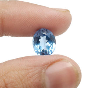Piedra preciosa suelta de corte ovalado facetado cabujón de Topacio Azul Londres Natural de 4,25 quilates - Product Image 2