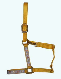 Cabestros de caballo de alta calidad personalizables, hebillas de latón duraderas, varios tamaños, colores disponibles, diseño de sillín inglés hecho de nailon - Product Image 1