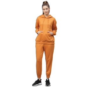 Conjunto de chándal informal de dos piezas para mujer, Sudadera con capucha, Tops, sudadera de cintura media, pantalones largos hasta la rodilla, traje para correr, chándal - Product Image 1