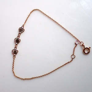 Best Classic Diamond Style 14k <b>Solid</b> Gold Handmade Chain <b>Bracelet</b> Adjustable for Weddings & Parties Great Gift Ideas - Product Image 4