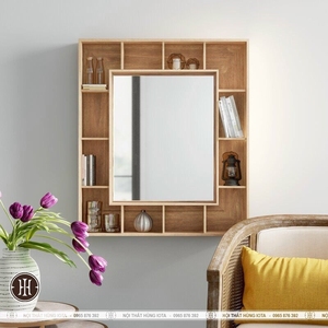 Espejo de cuerpo grande Vintage de cuerpo entero de madera de roble maciza ecológica, diseño Art Deco, decoración del hogar, espejo de suelo - Product Image 4