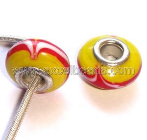 Perles de verre en cristal jaune faites à la main pour la fabrication de bijoux - Product Image 1