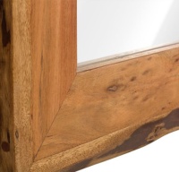 New Latest Design Contemporary Furniture Live Edge Solid Wooden Wall Mirror, Bathroom Mirror in Natural Finish