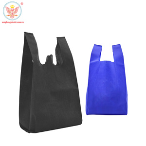 Bolsa de compras de camiseta no tejida reutilizable ecológica personalizada con chaleco estampado de logotipo bolsa no tejida con logotipo impreso - Product Image 3