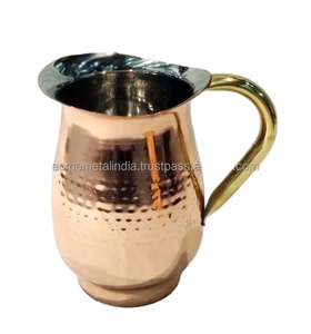 Jarra de cobre redonda de primera calidad con diseño martillado, Perfecta para servir té, café, bodas, artículos elegantes para bebidas, ocasiones especiales - Product Image 1