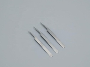 แหนบต่อขนตาแบบโค้ง90 45องศาสีเงินสำหรับเครื่องมือความงาม - Product Image 2