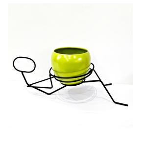 Vajilla decorativa de hierro en forma de humana, artículos de decoración, alambre negro con Bol verde para mesa, muestra decorativa - Product Image 1