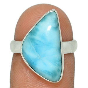 Anillo de Plata de Ley 925 de Estilo Clásico al por Mayor, Hecho a Mano con Larimar, para Mujer, para Compromiso, Boda o Fiesta - Product Image 1