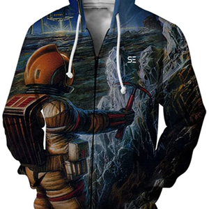 Sweat à capuche épaisse unisexe, en molleton de coton 100%, robuste, avec fermeture éclair, logo imprimé sur mesure, grande taille - Product Image 1