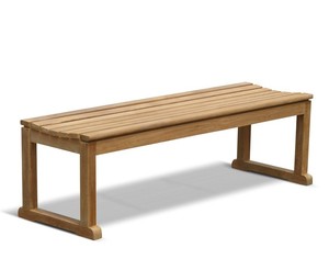 Banco de Jardín Moderno de Madera Maciza sin Respaldo de 1.5 m para Uso en Exteriores y Patios en Parques - Enterprise B006 - Product Image 2