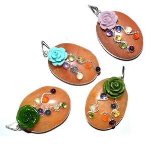 Pendentifs ovales pour Chakra, pêche Aventurine, fantaisie, offre spéciale, collection - Product Image 1
