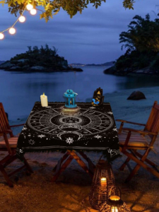 <b>Altar</b> <b>Cloth</b> Table Cover Five Moon Phases 36 Inches Alter Home Decor Beautiful Cotton Square Witchcraft By Indian Consigners - Product Image 6