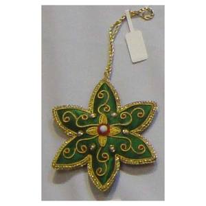 Christmas Hanging Flower Shape Ornament Embroidery Work - Product Image 1