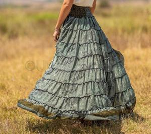 OEM ที่กำหนดเองพิมพ์สูงเอวกระโปรง Bohemian Beach สุภาพสตรีกระโปรงยาว - Product Image 4