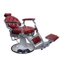 Fauteuil de Barbier Victorien avec Structure Chromée ; Chaise de Salon de Beauté Authentique Sala De Espera ; Mobilier de Salon de Coiffure le Plus Vendu