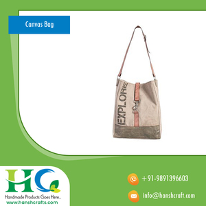 Bolsa de compras de lona reciclable con buen almacenamiento disponible para su uso - Product Image 6