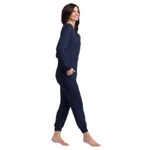 Custom Logo Branding Women's Two Piece <b>Set</b> <b>Comforter</b> Crew Neck Tracksuit Pajama Pockets Pullover Round Neck Sweatshirt Sweatsuit - Product Image 2