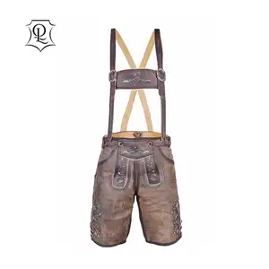 New Arrival Oktoberfest Bavarian Bundhosen Men Authentic German Outfit Deep Dark Brown Octoberfest dirndl laderhosen Bavarian