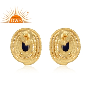 Pendiente de tuerca en espiral de piedras preciosas de lapislázuli Natural de Plata de Ley 925 para mujer, joyería para mujer, regalo para ella - Product Image 3